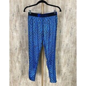 Ethika Womens Sz Medium Blue Geometric Skinny Leg Athletic Modal Leggings EUC